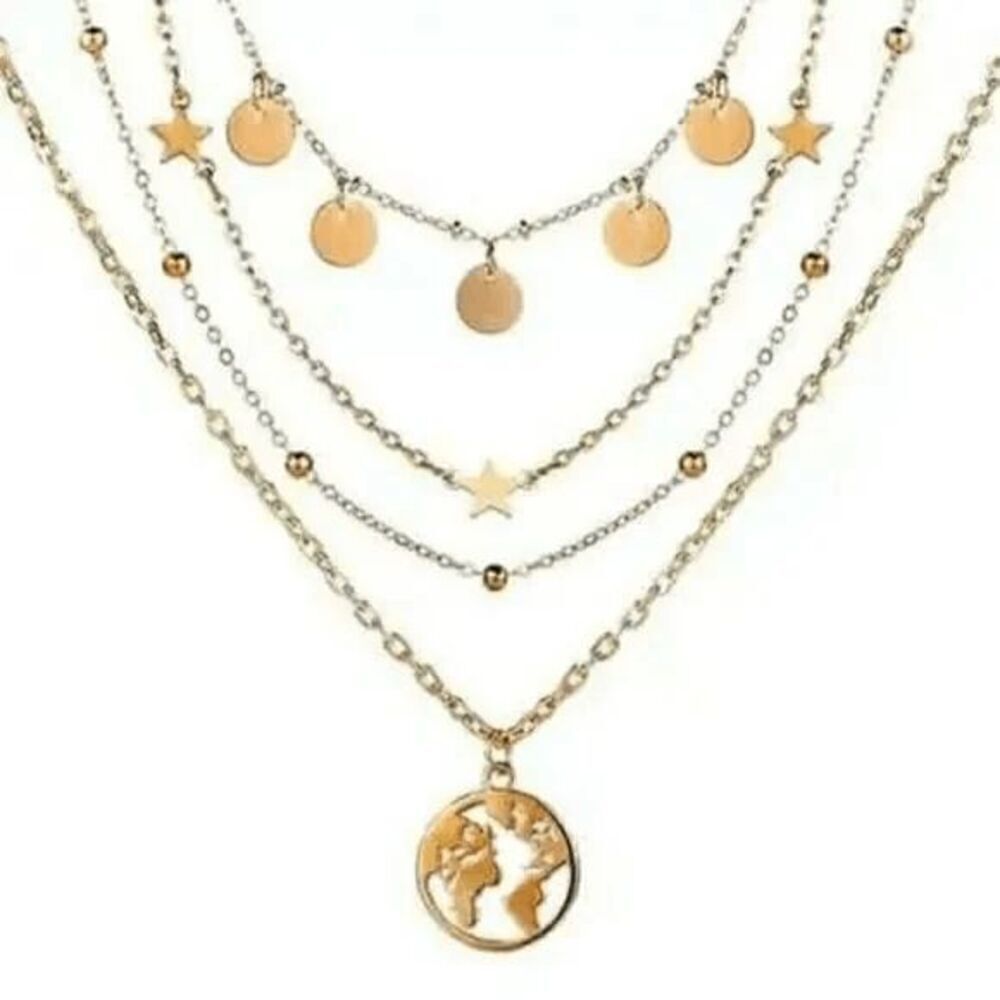 Ladies Layered World Necklace - Picture 3 of 3
